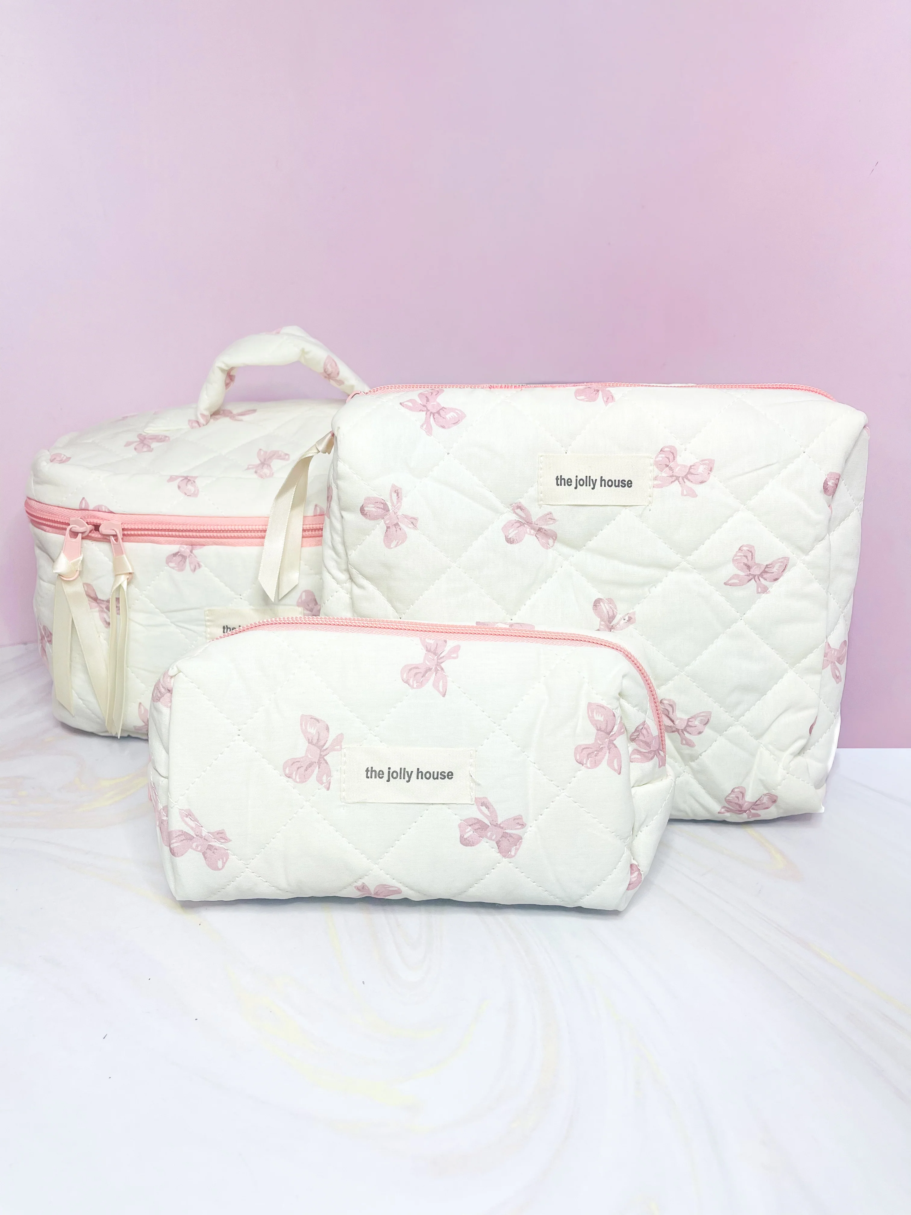 Kit de cosmetiqueras de moñito x3 The Jolly House
