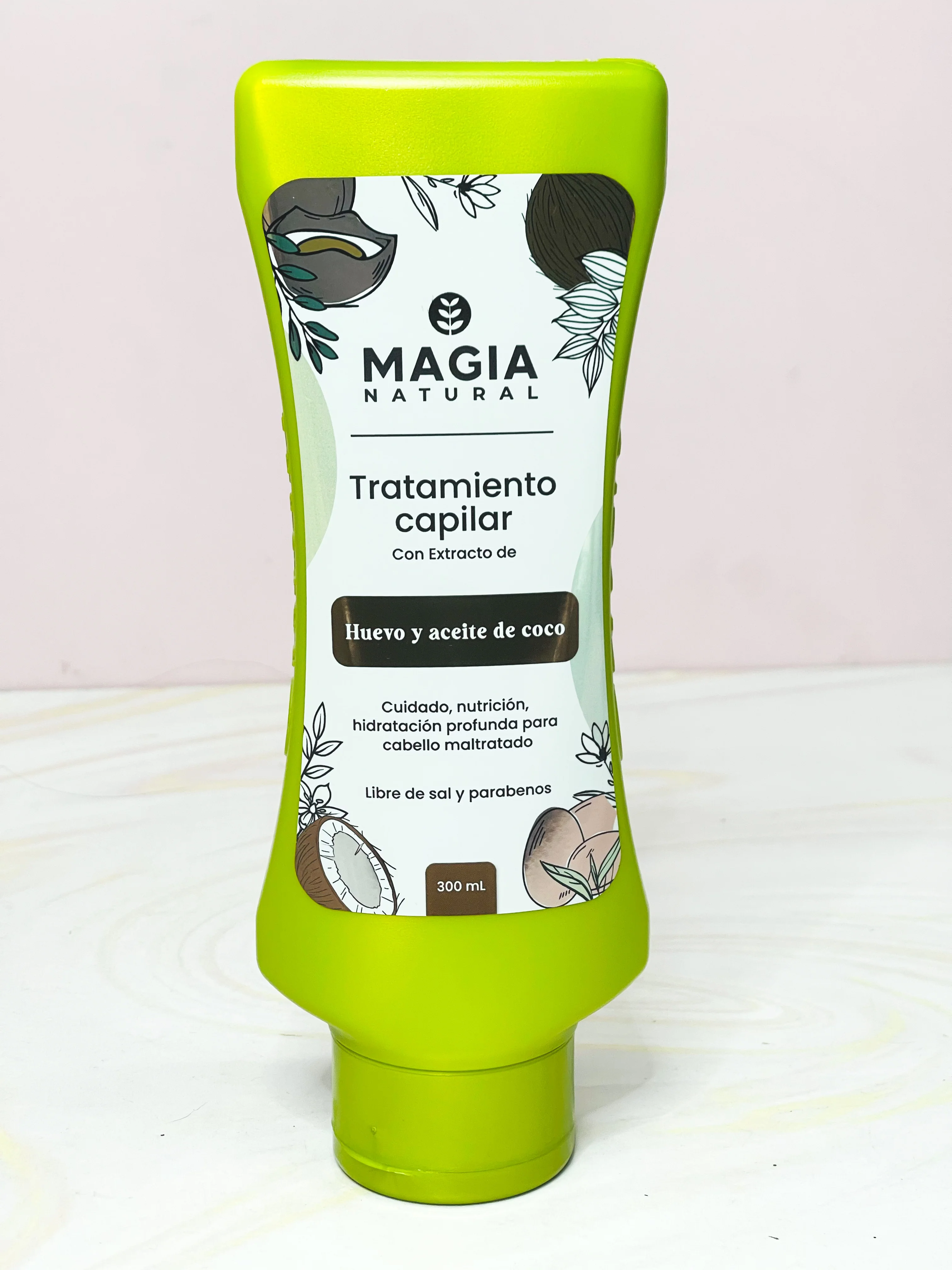 Tratamiento capilar Huevo y aceite de coco Magia Natural