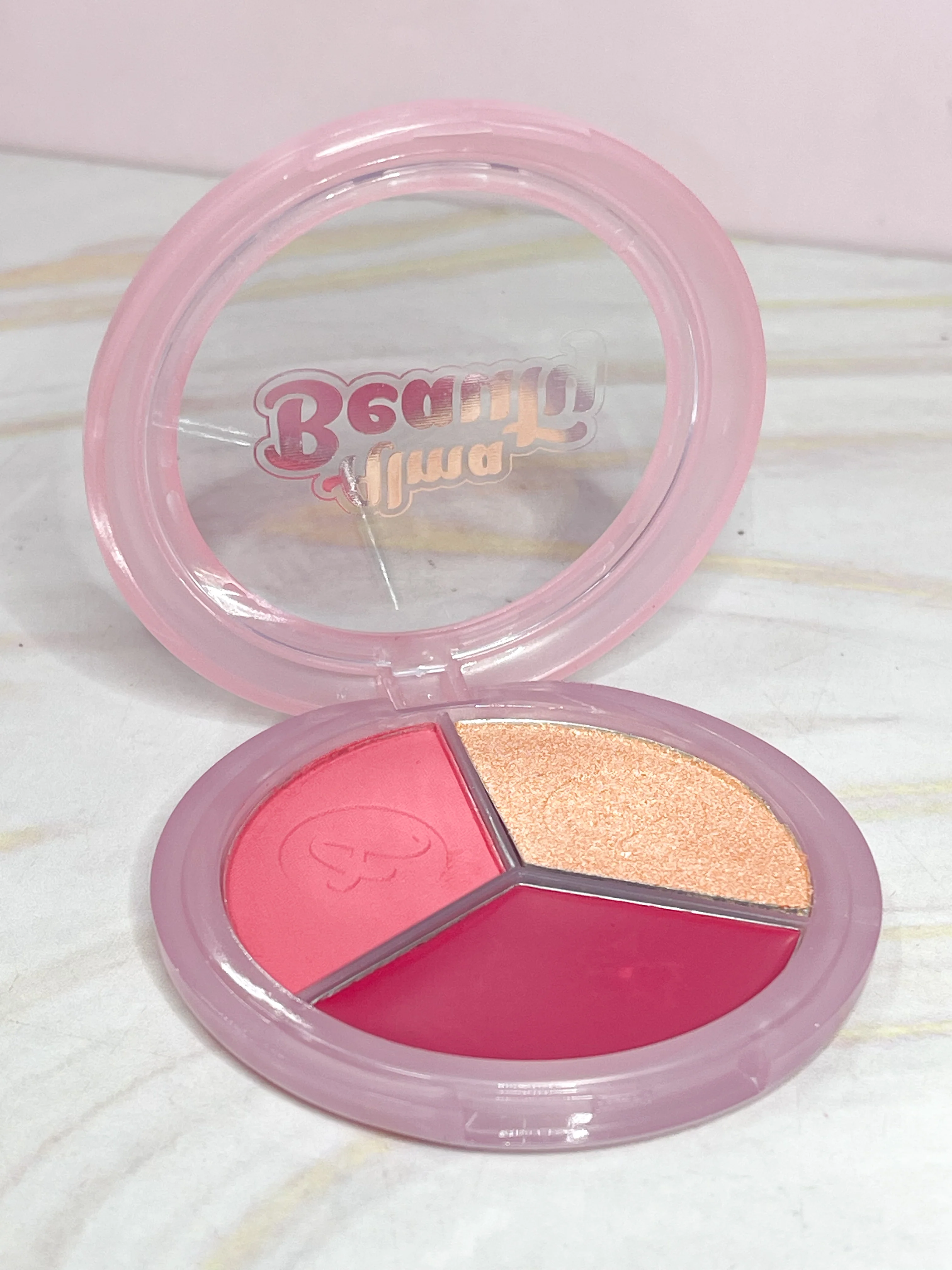Trio de rubores + iluminador Pink Petal Alma Beauty - Image 2
